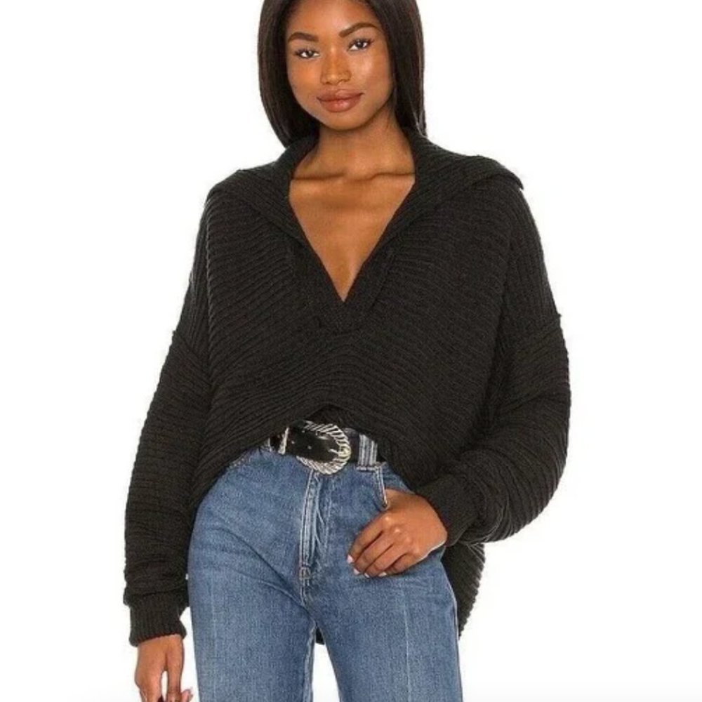 Free People Marlie Collared Pullover Sweater